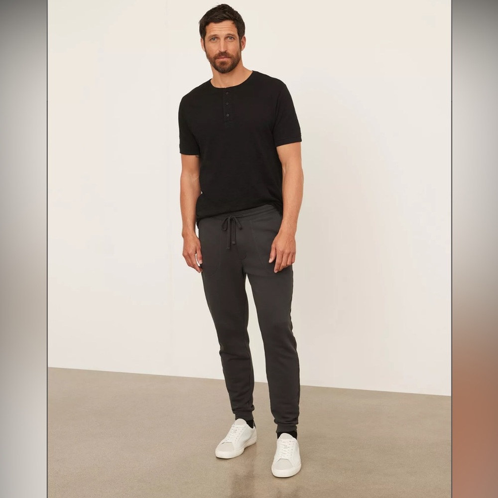 Vince. Men’s French Terry Jogger Large Washed Black Peruvian Cotton $195 Luxury
